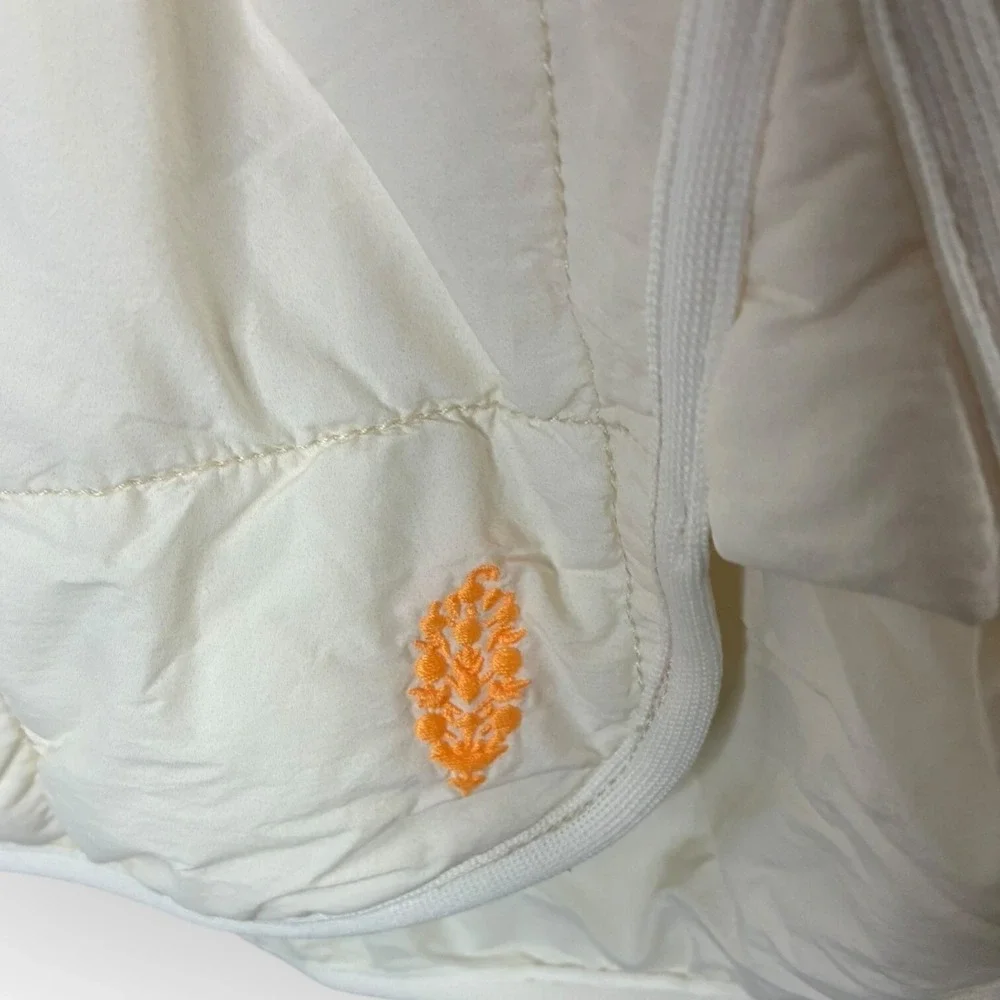 Free People FP Movement x HATCH Printed Puffer Jacket M Ivory Chevron NWT